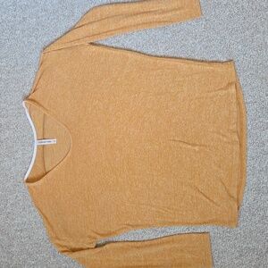 Tickled Teal Women's Mustard V-Neck Sweater